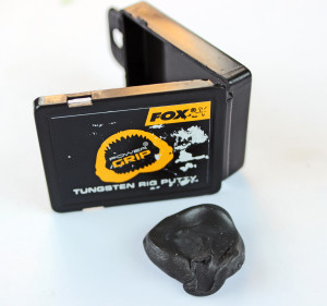Fox Power Grip Tungsten Rig Putty: Pinch off a little piece and mold it into a ball around your leader to pin your rig to the bottom. 