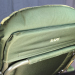 The upholstery detaches with velcro for cleaning or replacement.