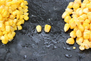 Sweet corn kernels on the left and boilied feed corn on the right.