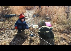 Father and Son winter cat fishing trip