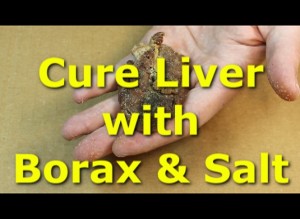Curing chicken liver with borax and salt